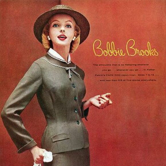 Bobbie Brooks 'Ladies 1950's Blue Blazer with Piped Trim & Metal Button Closure - Picture 15 of 17